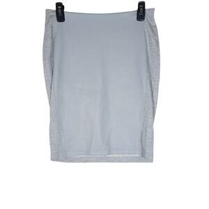 Bailey 44 Pencil Skirt Small Petite Light Gray Faux Leather Knit Career Work